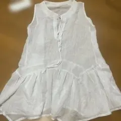 ホワイト ノースリーブ チュニックMからＬ