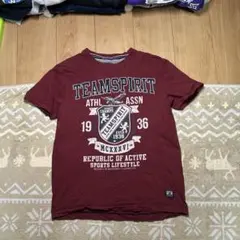 TEAMSPIRIT カレッジ調グラフィック プリント Tシャツ バーガンディのサムネイル
