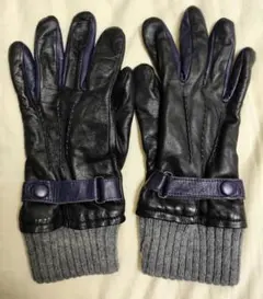 TAKEO KIKUCHI レザー手袋 黒/グレー