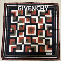 GIVENCHY ジバンシィ　シルクスカーフ 大判　総柄　幾何学模様　レトロ
