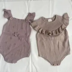 MONBEBE mamarakuニットロンパース まとめ売り　８０サイズ
