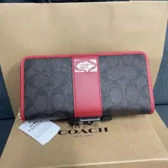 COACH 長財布 F54630 レッド/ブラウン