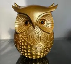 人気‼️縁起　幸福のゴールド　福ろう　置物　インテリア　可愛い　家族　フクロウ
