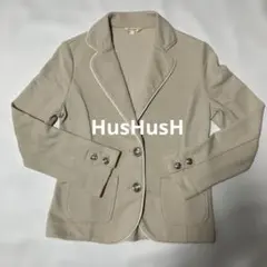 34 HusHusH テーラージャケット ベージュ L パイピング 春秋