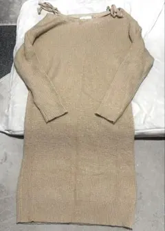 【プロポーション】ベージュニットワンピース 長袖