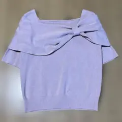 earth music&ecology ピンク オフショルダー ニット 半袖