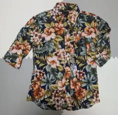 （新品）roshell 花柄　5分袖　シャツ　総柄　サイズMのサムネイル