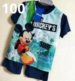 100☆ミッキー　半袖　半ズボン　パジャマ　ネイビー　夏　❇新品❇ディズニー❇のサムネイル