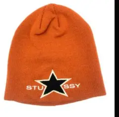 stussy ビーニー ニット帽 オレンジ ストリート スカルキャップのサムネイル
