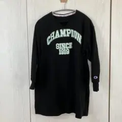 champion チャンピオン　キッズ　ワンピース　長袖ワンピース　黒 150