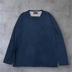 KANSAI YAMAMOTO Tシャツ 90s Vネック紺 M キレカジ Y2