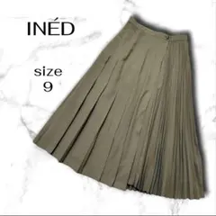 INÉD イネド プリーツラップスカート 9 ブラウン系 巻スカート きれいめ