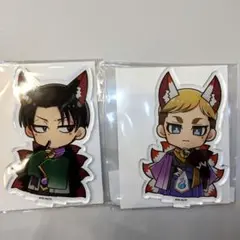 進撃の巨人　プリンセスカフェ　リヴァイ　エルヴィン　アクリルスタンド　アクスタ