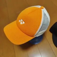 ヨネックス メッシュキャップ オレンジ×ホワイト ポリ100% フリーサイズ