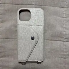 iPhone15用 ケース ベージュ カードポケット付のサムネイル