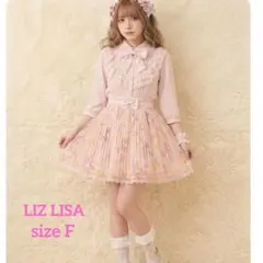 LIZ LISA 薔薇柄 シフォン プリーツ フレアスカート リボン レース