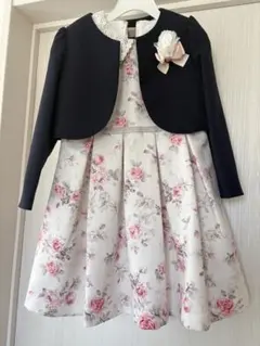 プティマイン　レース衿花柄OP+JKセット