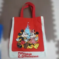 東京ディズニーランド 25周年 復刻デザイン トートバッグ 赤