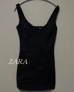 ZARA ブラック ノースリーブ ミニワンピース M
