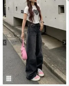 GRL ハイウエストワイドデニムパンツ[cu511]