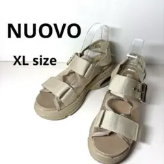 美品❣️NUOVO 厚底　ストラップサンダル　ベージュ24.5㎝