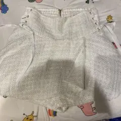 ☆希少☆ LIZ LISA レースアップツイードスカパン ホワイト 0サックス