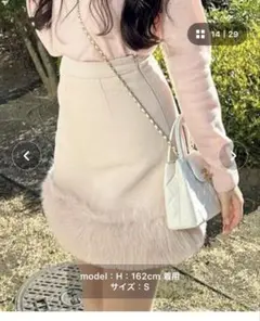 裾ファーハイウエストミニスカートのサムネイル