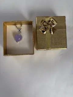 ハート型紫色ネックレス　箱無し