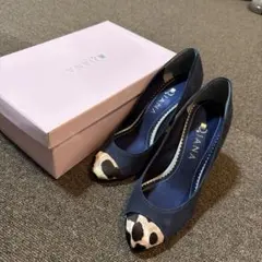 DIANA パンプス ネイビー アニマルトゥ