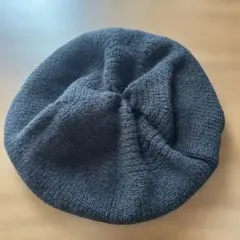 ニットベレー帽　ブラック