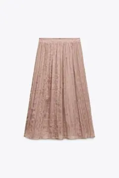 ZARA リンクル加工ミディ丈スカート