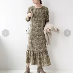 JOURNAL STANDARD relume 柄ギャザー切り替えワンピース