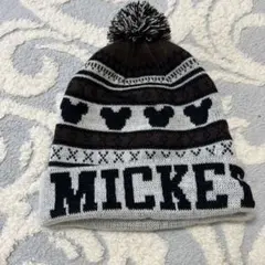 ミッキーマウス ニット帽 ポンポン付き