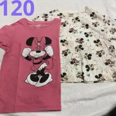 サイズ120半袖Tシャツ2枚セットディズニーミニー UT futafuta