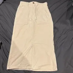 GU コーデュロイ　オフホワイトスカート　S