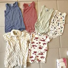 プチバトー　肌着　半袖　ノースリーブ　6m 6枚セット