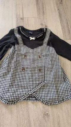 ギンガムチェック サロペット風 トップス 120