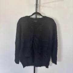 COMME CA ISM シャギーニットブラック9（Mサイズ）