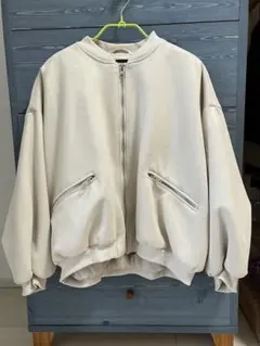 ＊ZARA＊スウェード調＊ジップアップジャンパー＊ベージュ＊Sサイズ