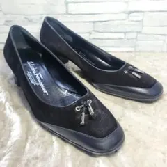 【美品】✨サルヴァトーレフェラガモ 23.5cm パンプス 黒 タッセル 6D