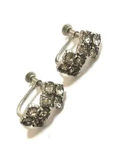 ヴィンテージ　ラインストーン イヤリング