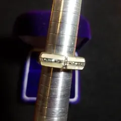 ヴィンテージマーカサイト&マダーオフパールデザインシルバーリングアールデコ