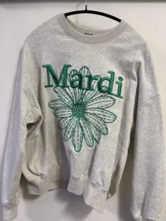 Mardi 花柄刺繍 グレー スウェット
