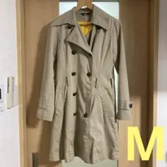 G.トレンチコート　ロング　羽織り　通勤アウター　ベージュベルト付き　旅行　M