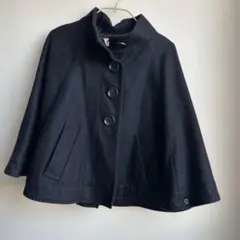 紺色　ケープスタイルジャケット