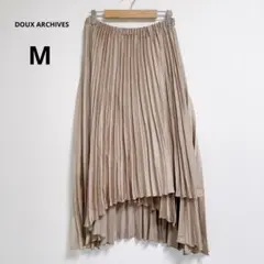 ドゥアルシーヴ　ロングプリーツスカート アシンメトリー ピンクゴールド　無地　秋のサムネイル