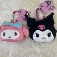 マイメロディ クロミ エコバッグ付きミニポーチ キーホルダー 2点セット