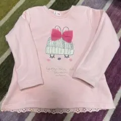 kpピンク ケーキプリント 長袖トレーナー