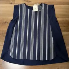 ROPÉ PICNIC ノースリーブトップス ネイビー/ストライプ