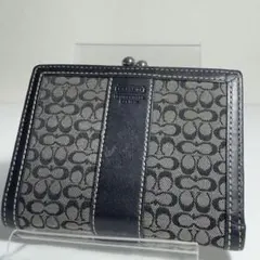 Coach コーチ 二つ折り 財布 ブラック/グレー コンパクト財布